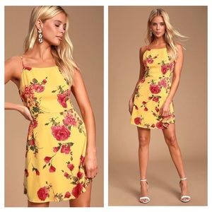 Lulu’s Sweet Beginnings Yellow Floral Print Dress